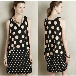 Anthropologie Maeve Polka Dot Shift Dress – XS – Parisian Chic Timeless Elegance